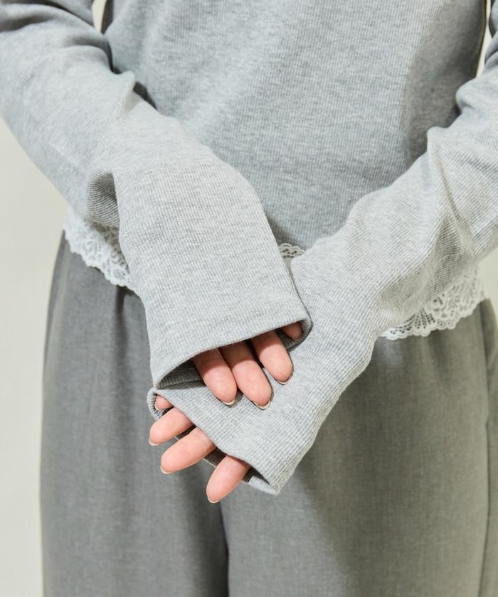 2way蕾絲長袖上衣