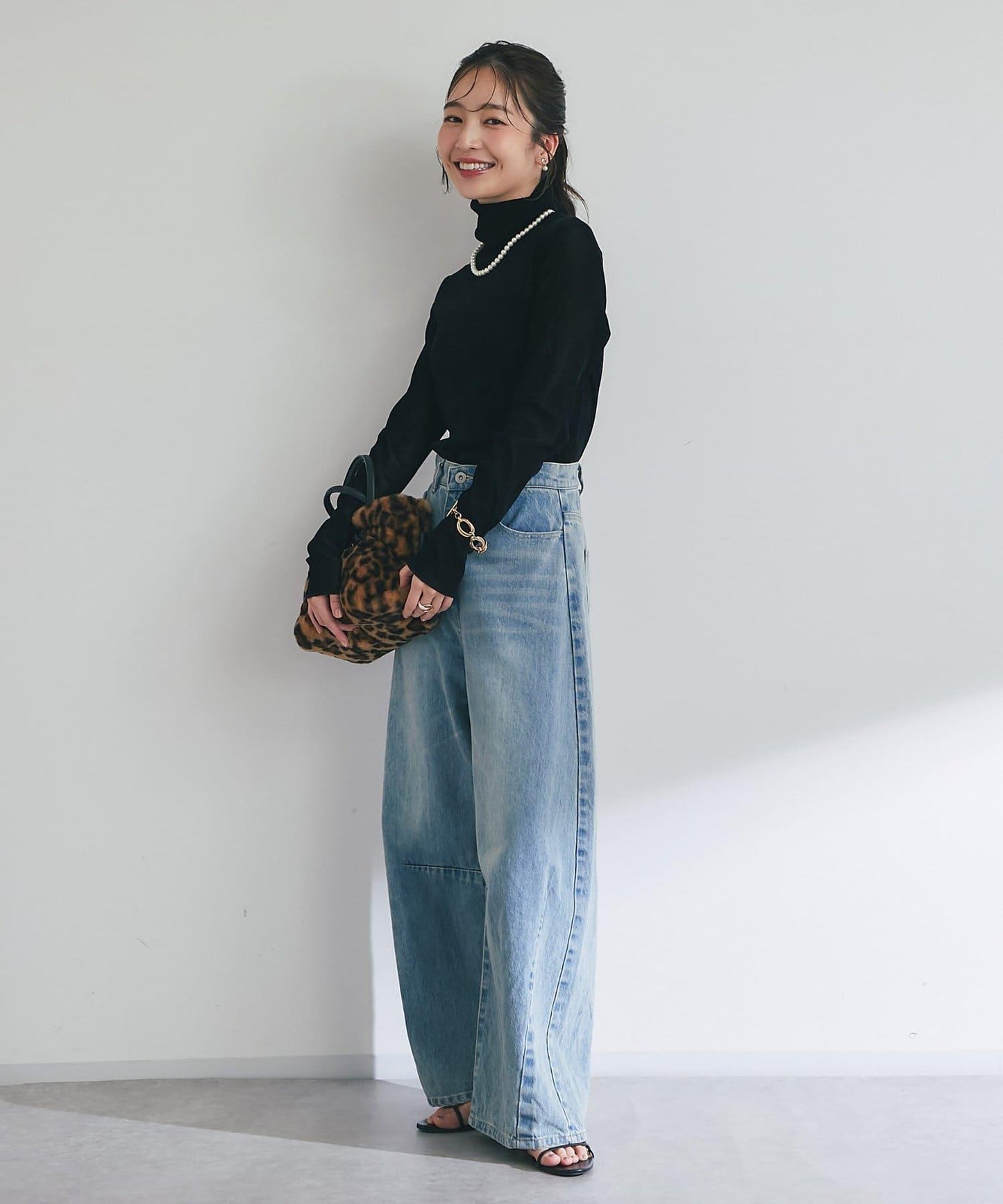 植絨網紗高領打底衫