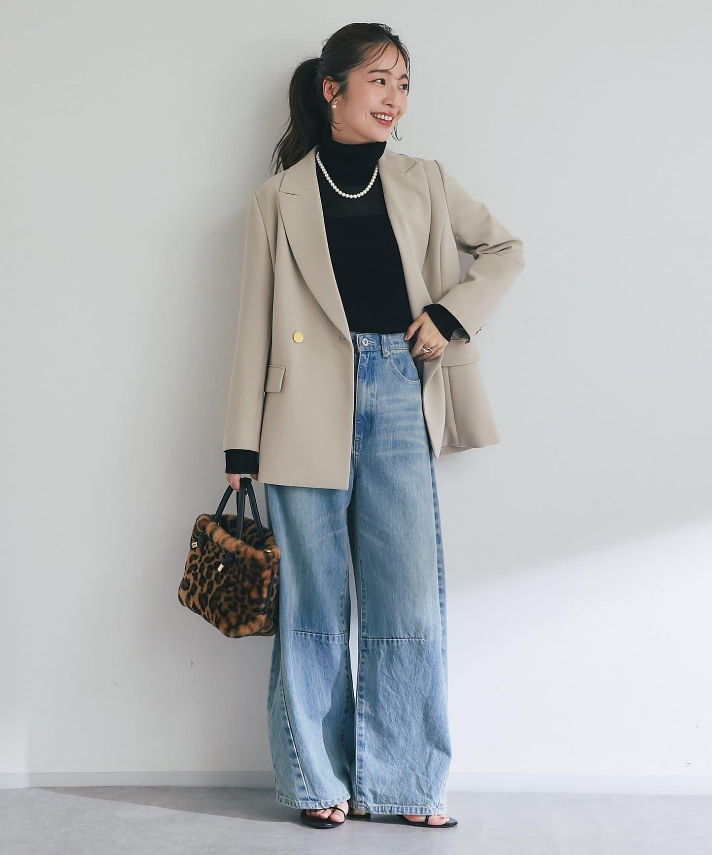 植絨網紗高領打底衫