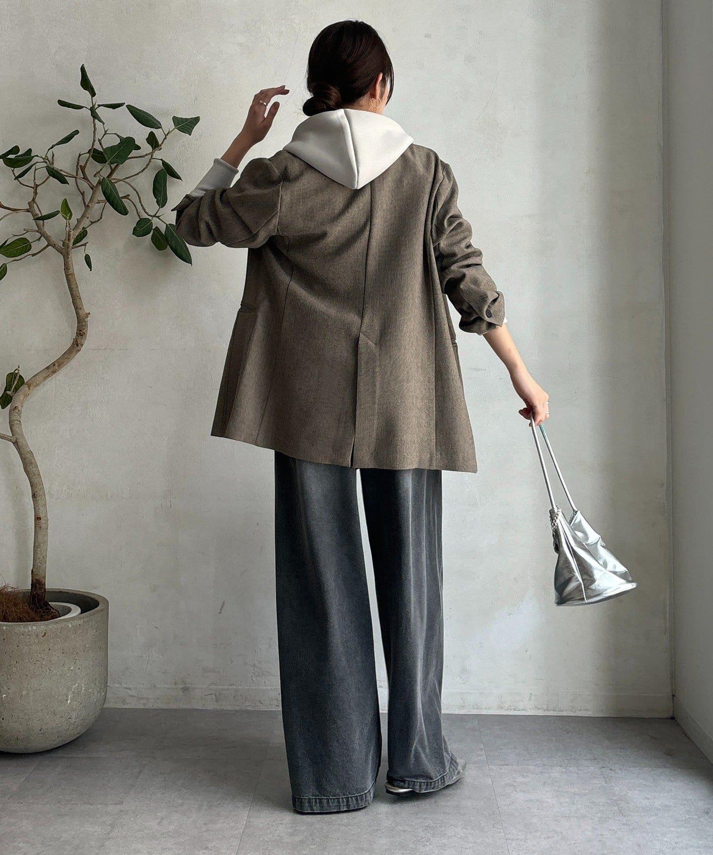 梅子色拉鍊連帽衛衣