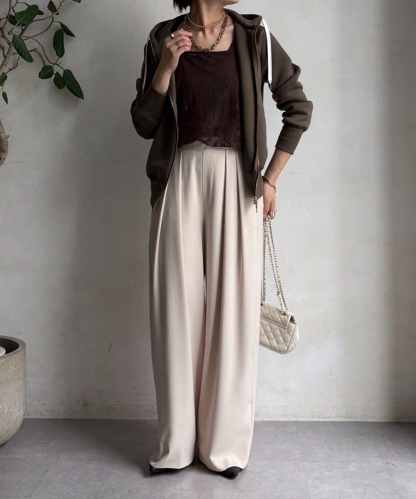 梅子色拉鍊連帽衛衣