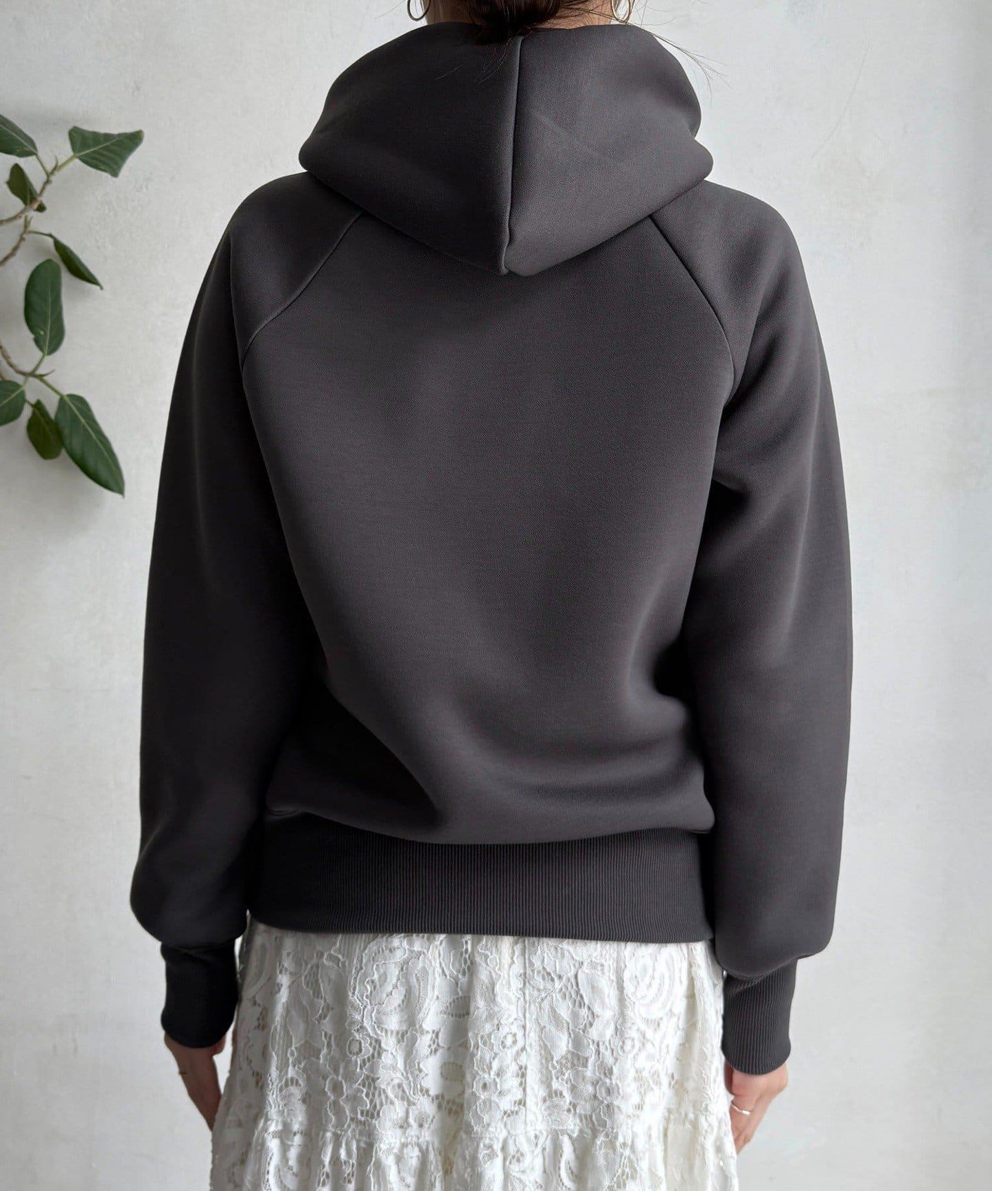 梅子色拉鍊連帽衛衣