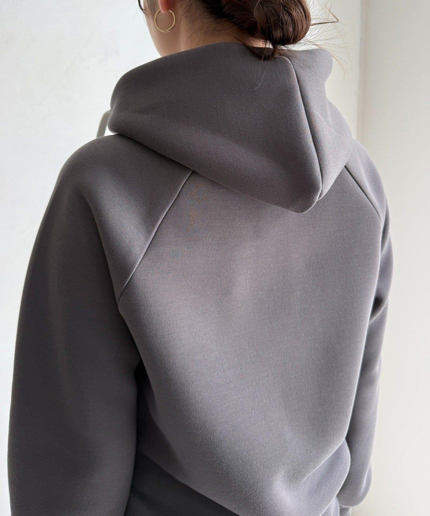 梅子色拉鍊連帽衛衣