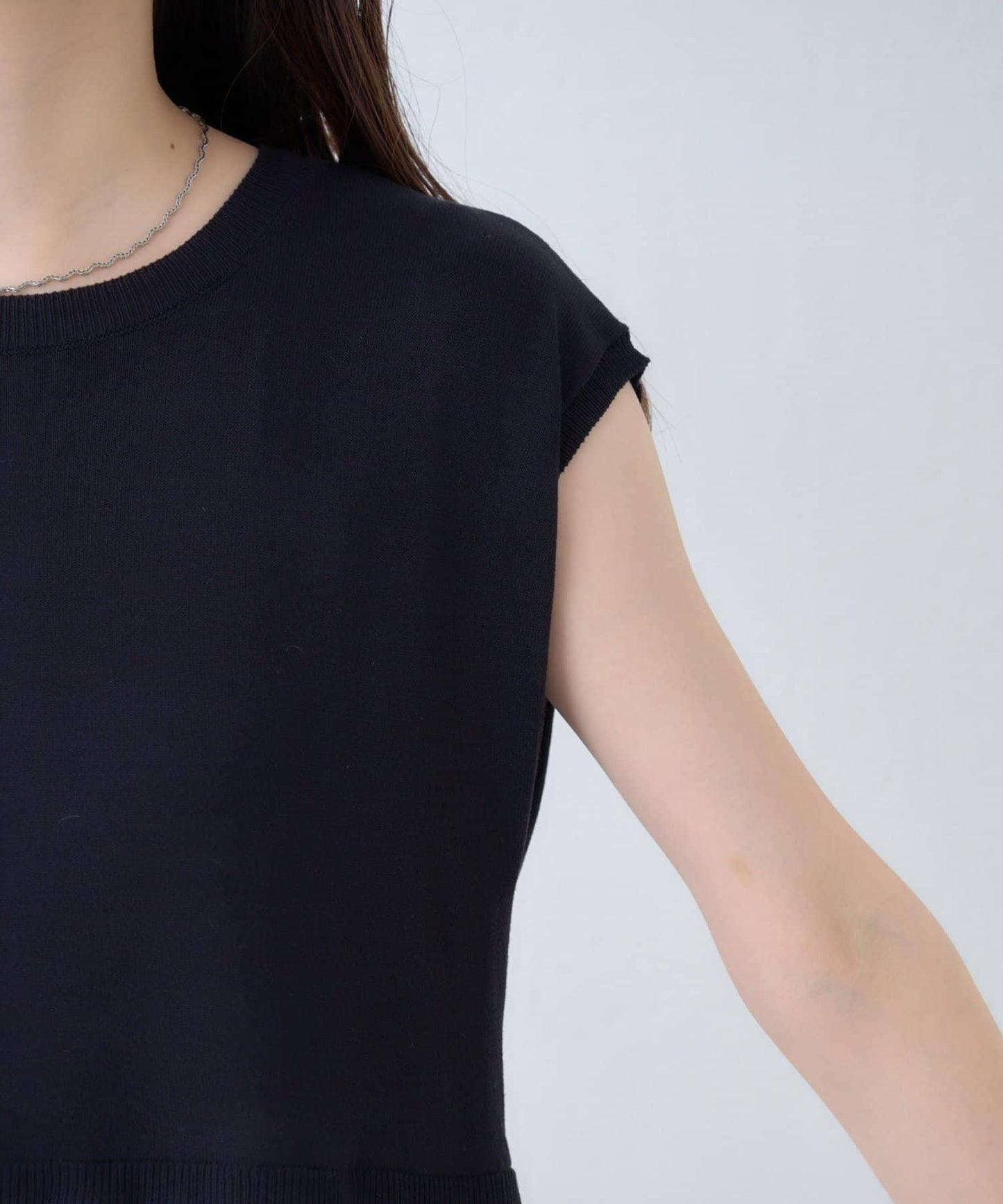 【natural couture】拼接百褶針織衫