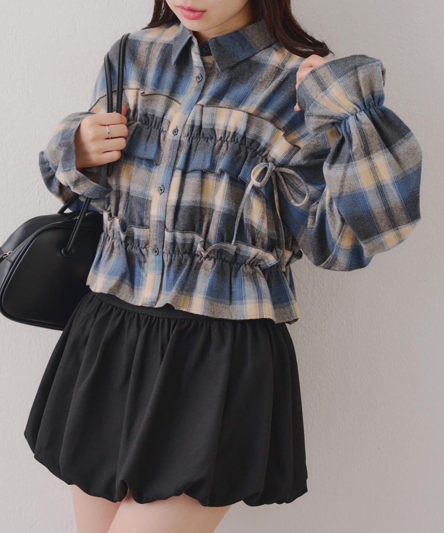 【RMAF】蝴蝶結格子襯衫