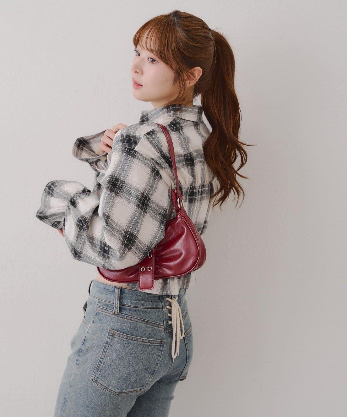 【RMAF】蝴蝶結格子襯衫