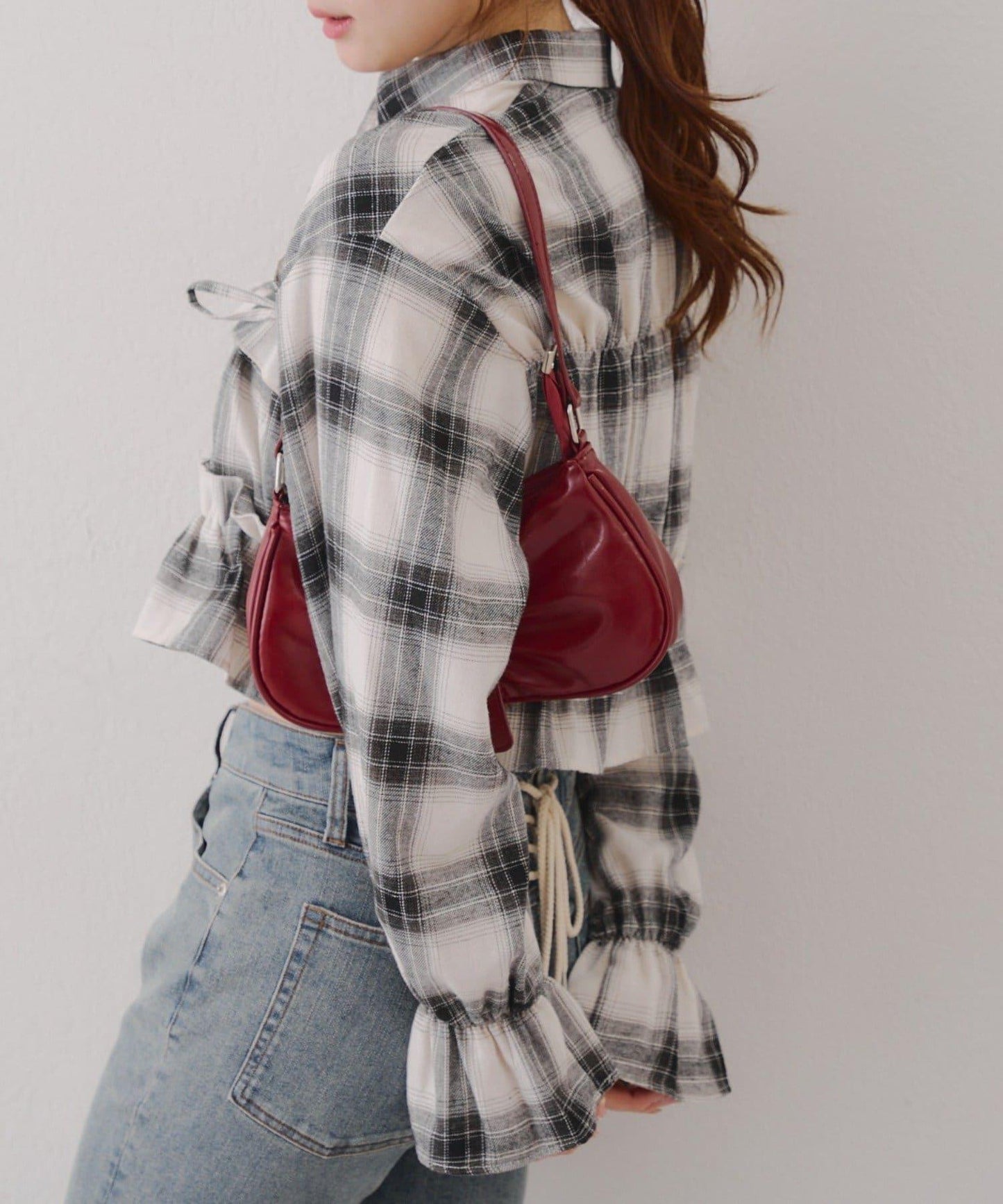 【RMAF】蝴蝶結格子襯衫