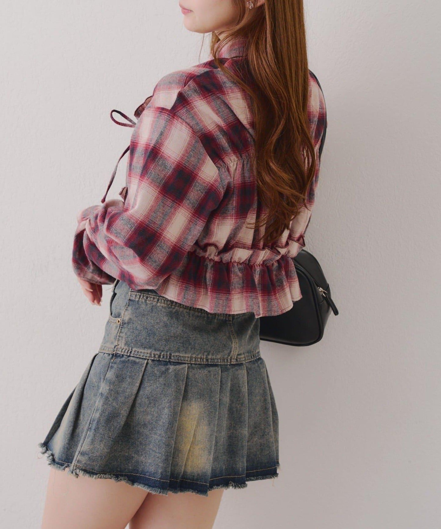 【RMAF】蝴蝶結格子襯衫