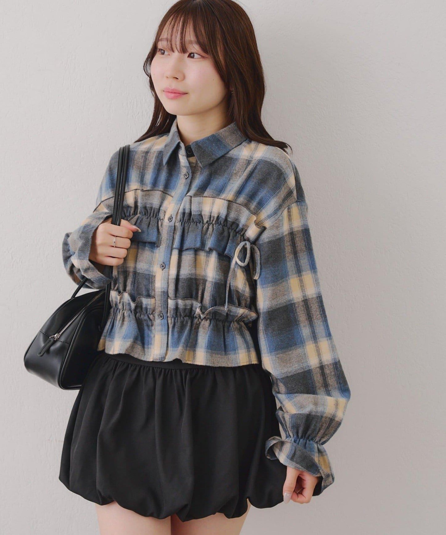 【RMAF】蝴蝶結格子襯衫