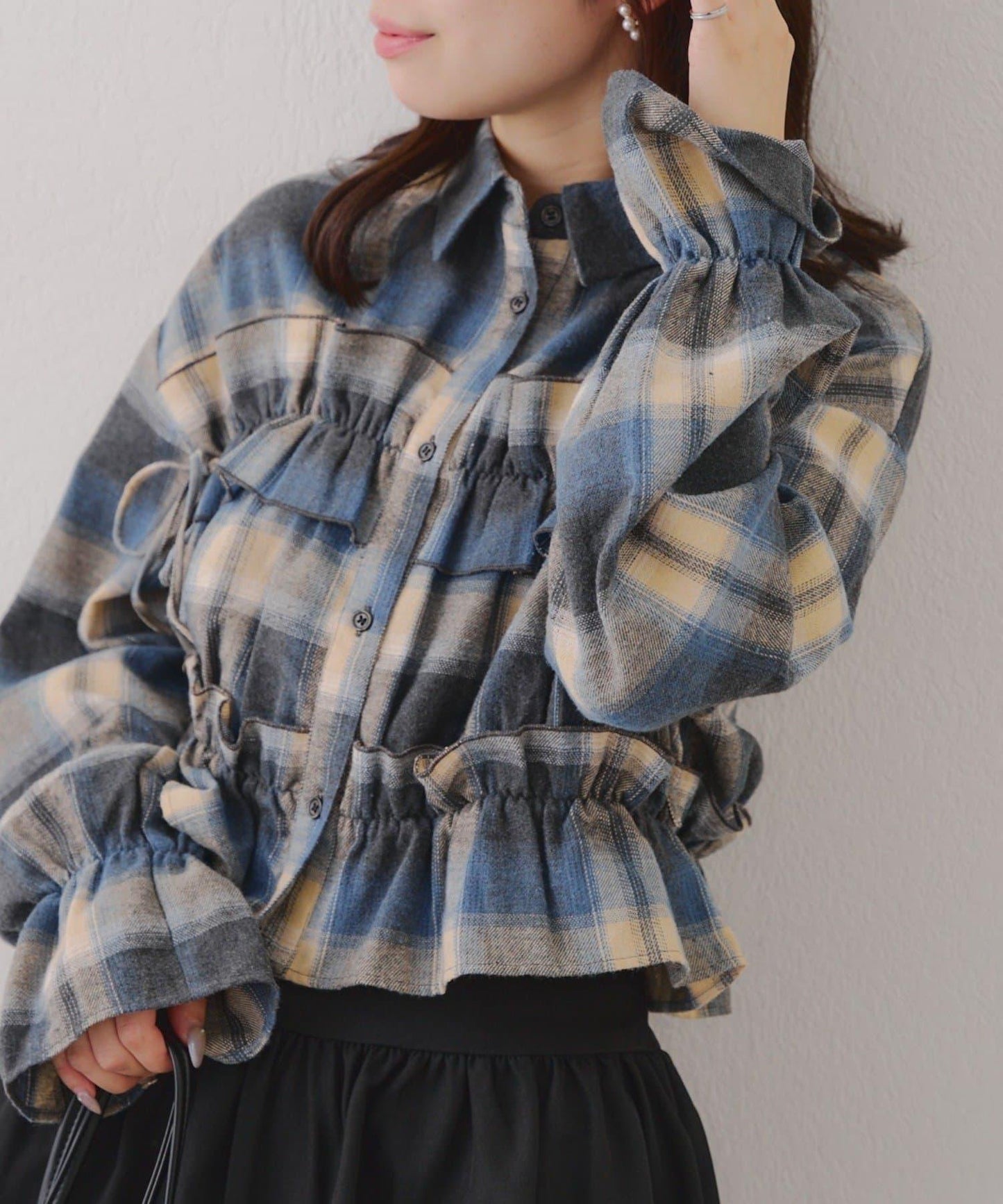 【RMAF】蝴蝶結格子襯衫