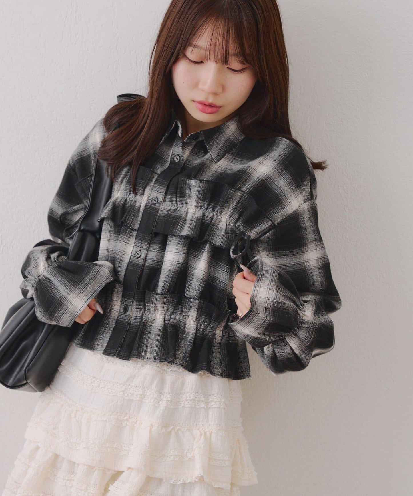 【RMAF】蝴蝶結格子襯衫