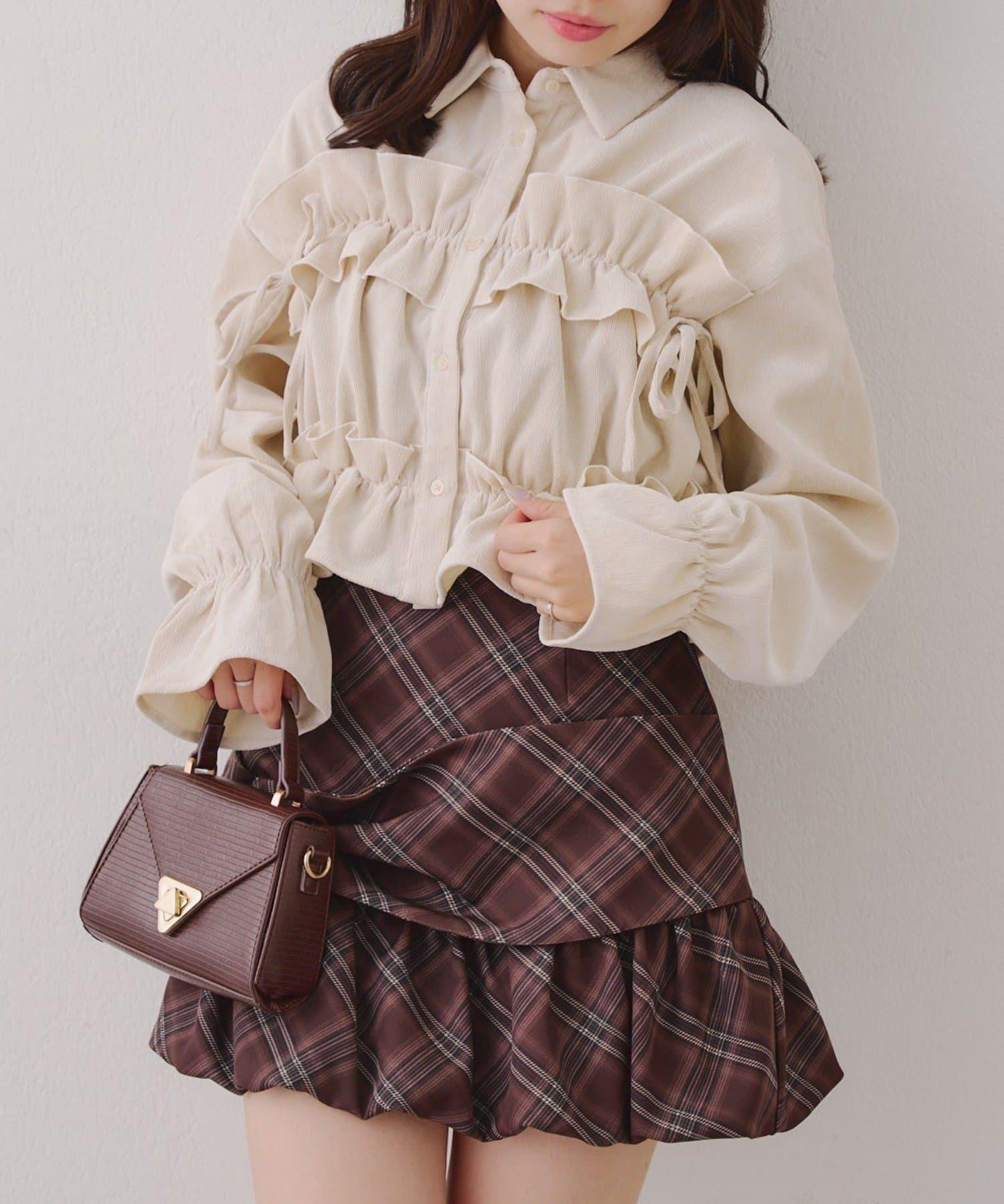 【RMAF】蝴蝶結格子襯衫