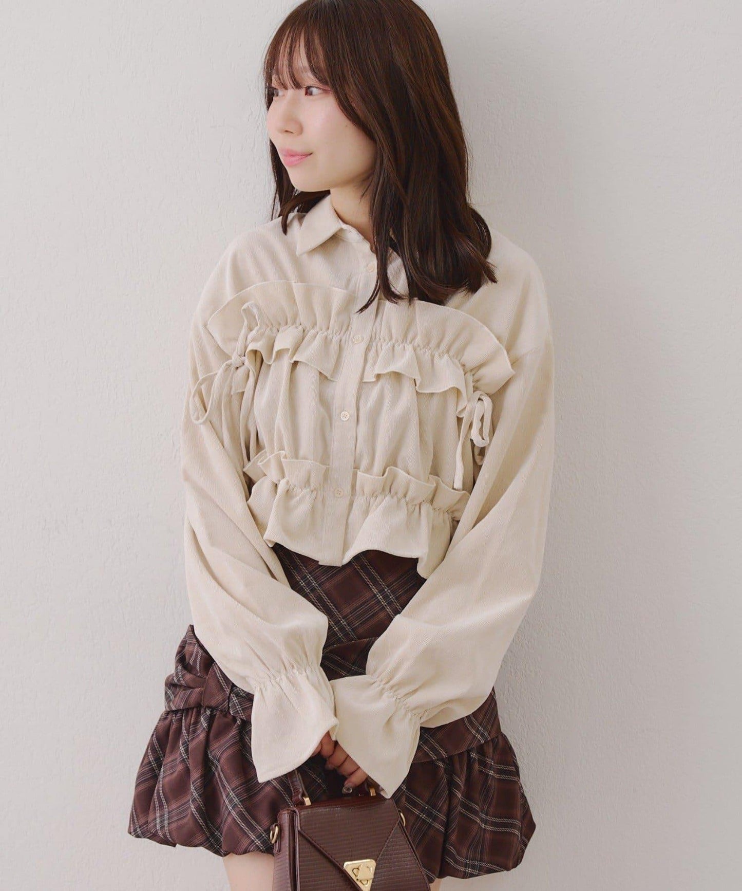 【RMAF】蝴蝶結格子襯衫