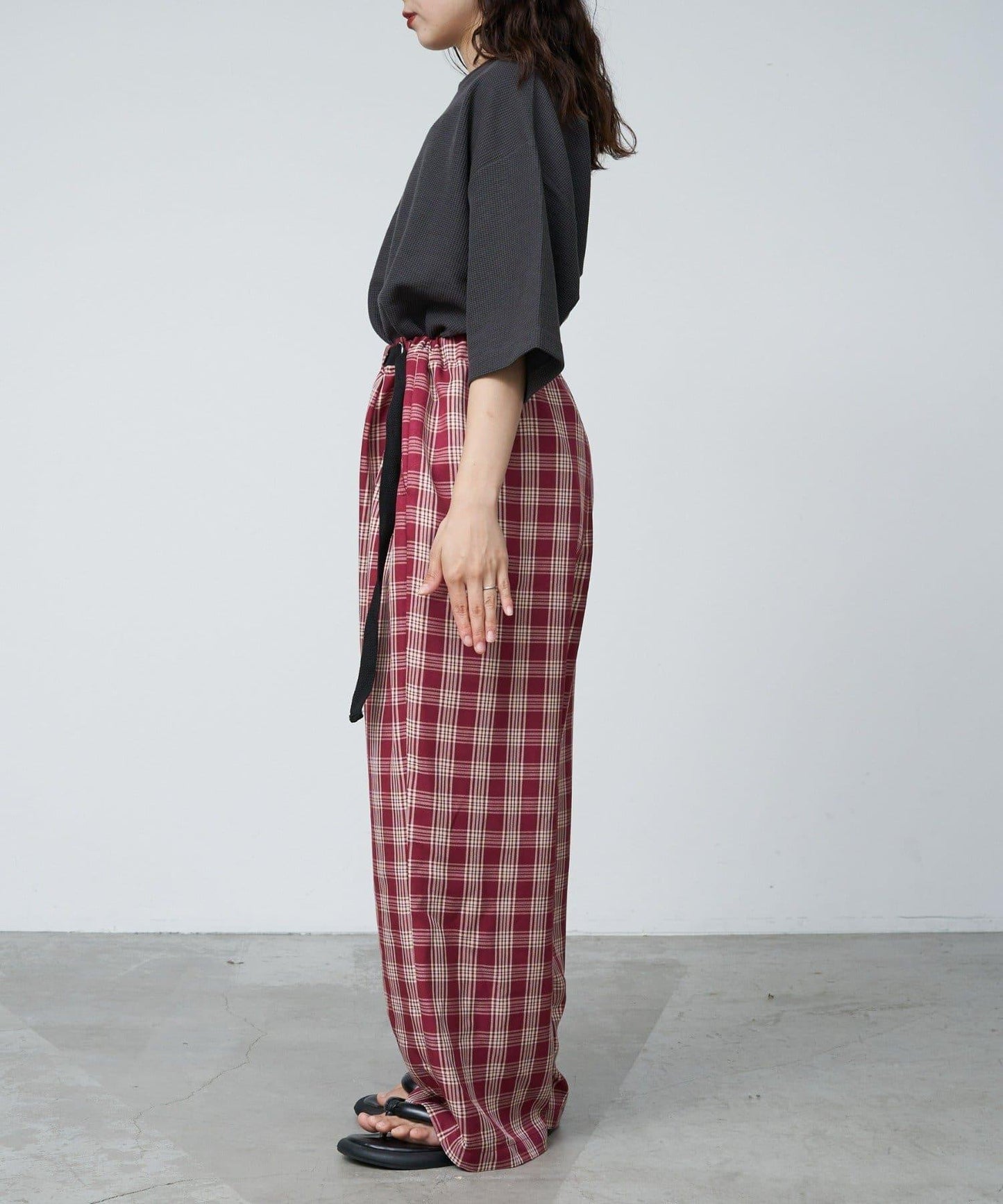 【UNISEX】側邊腰帶寬鬆西裝褲