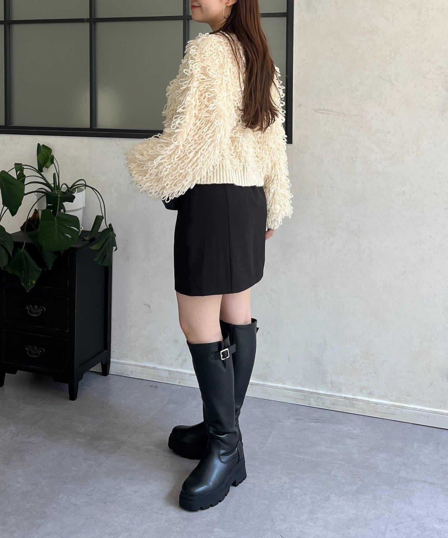 雙層斜紋臺形迷你裙