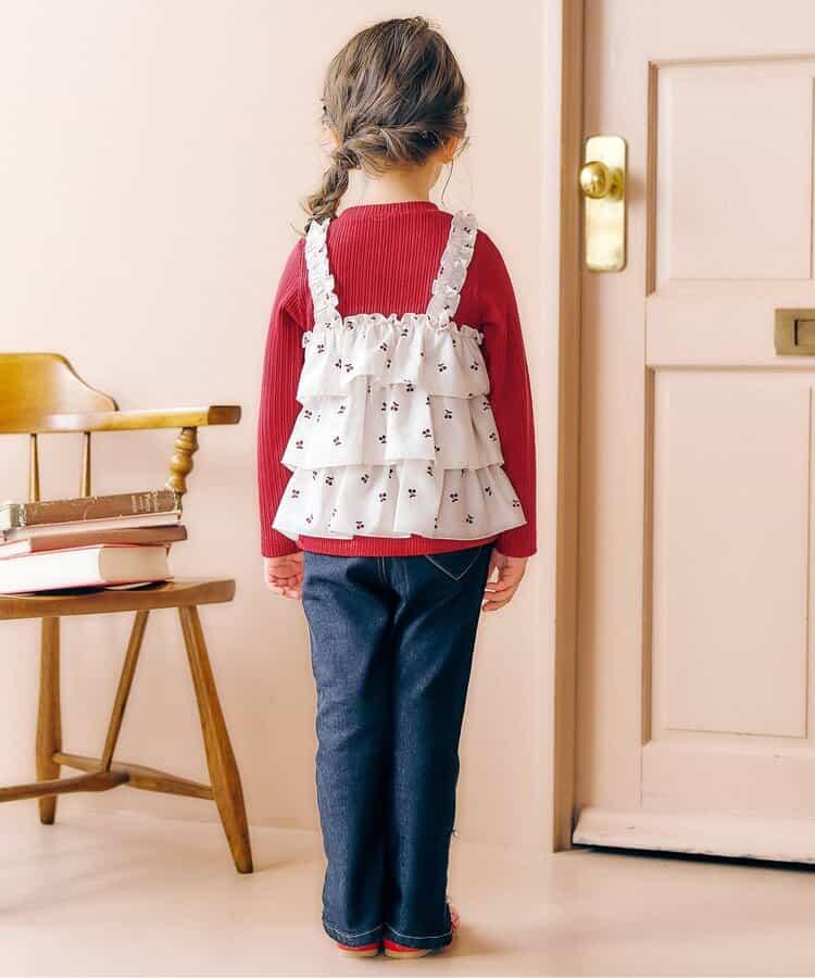 櫻桃愛心圖案層疊上衣