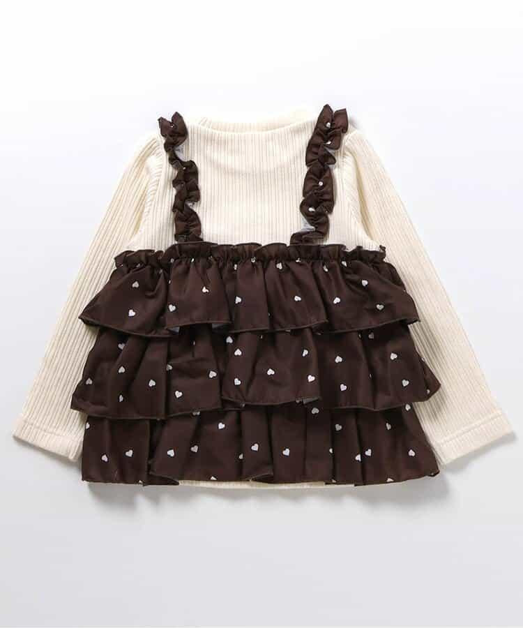 櫻桃愛心圖案層疊上衣