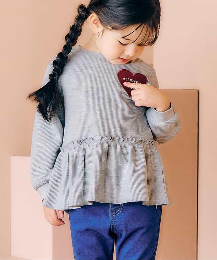 華夫格荷葉邊愛心圖案T恤