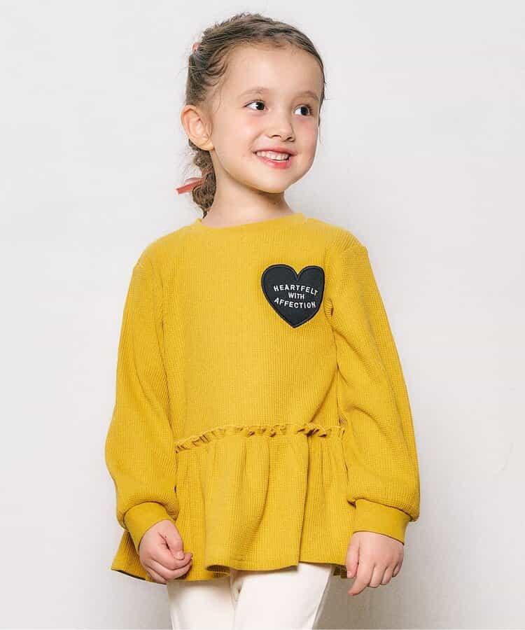 華夫格荷葉邊愛心圖案T恤