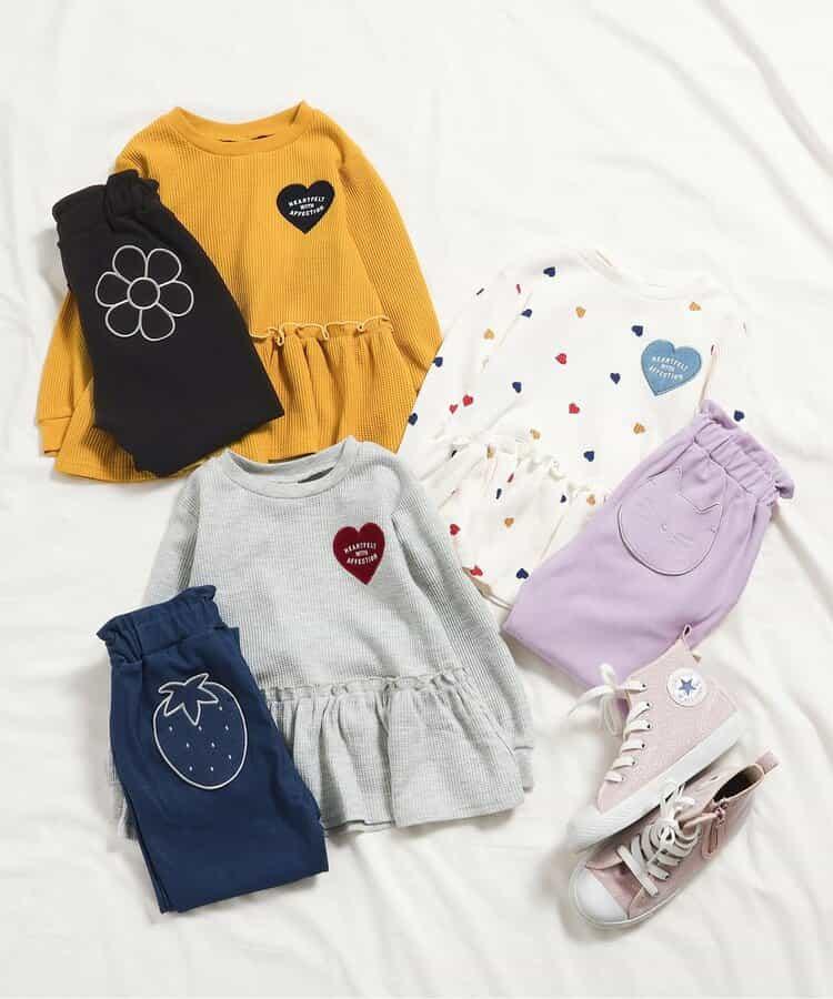 華夫格荷葉邊愛心圖案T恤