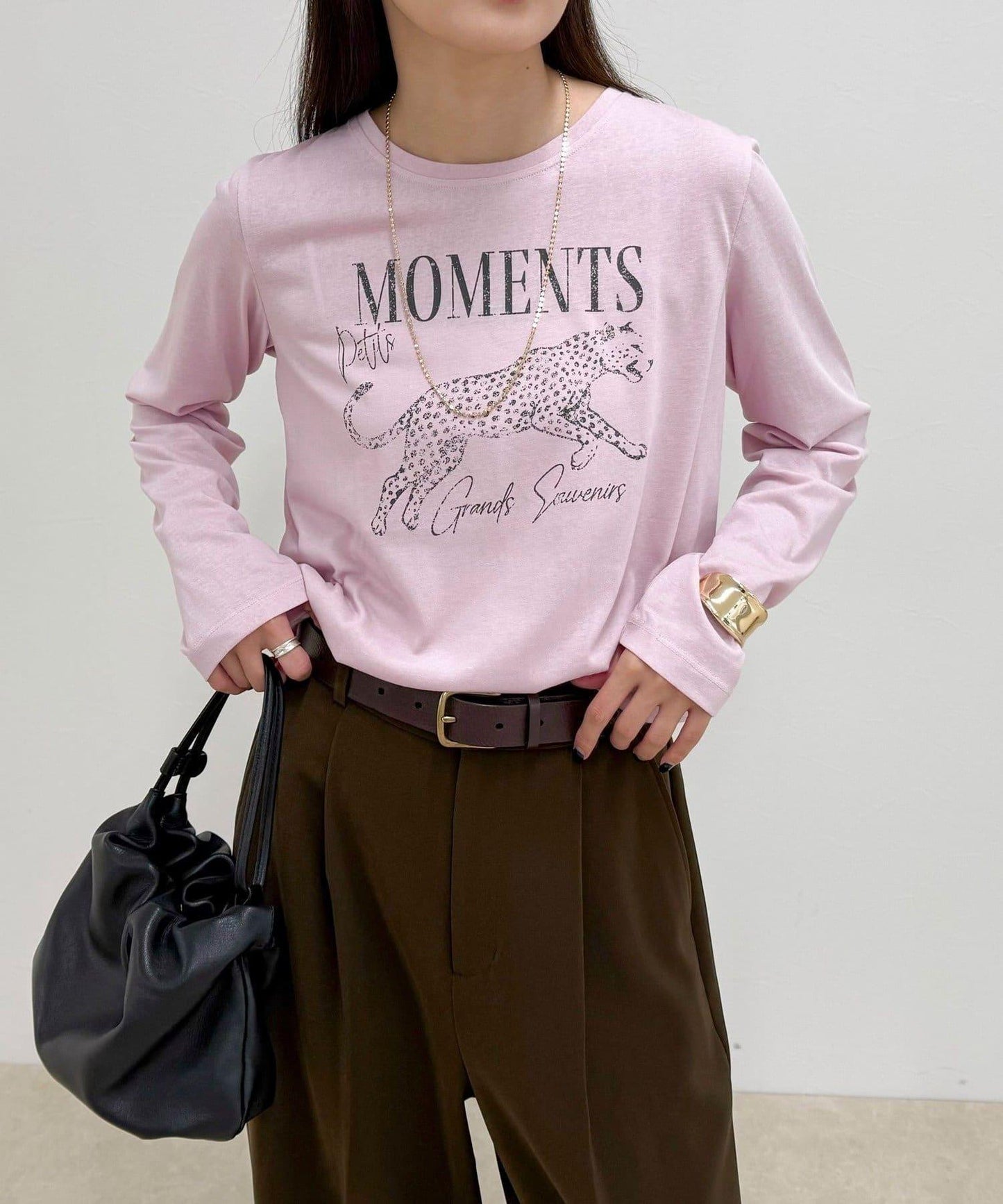 豹紋印花長袖T恤