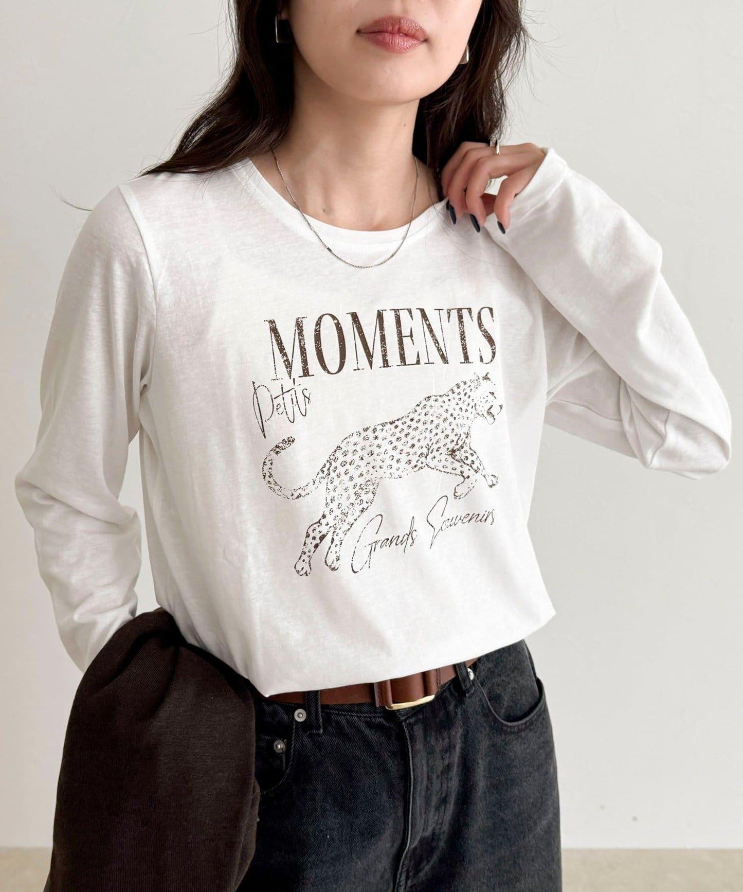 豹紋印花長袖T恤