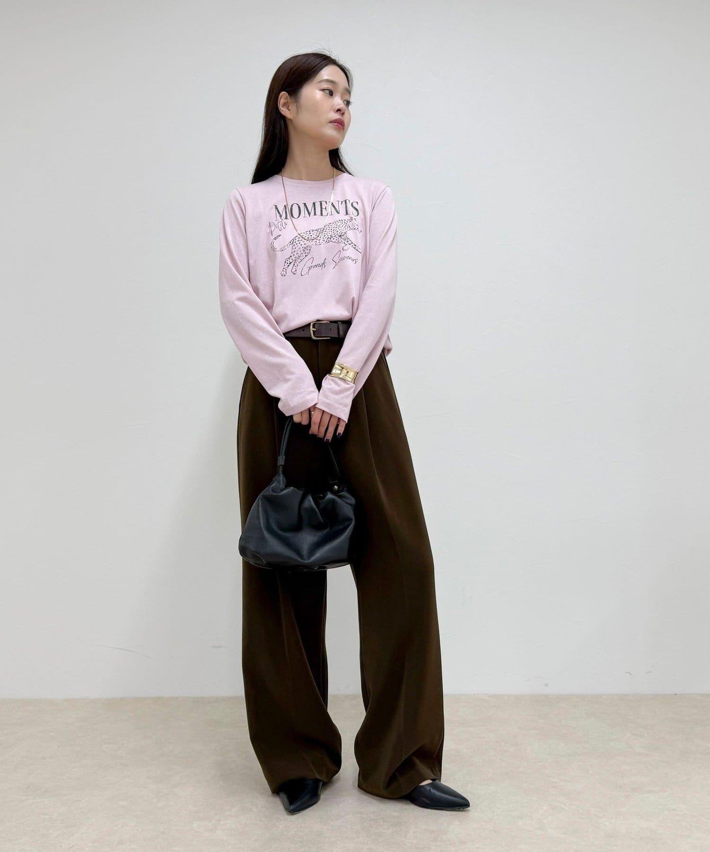 豹紋印花長袖T恤