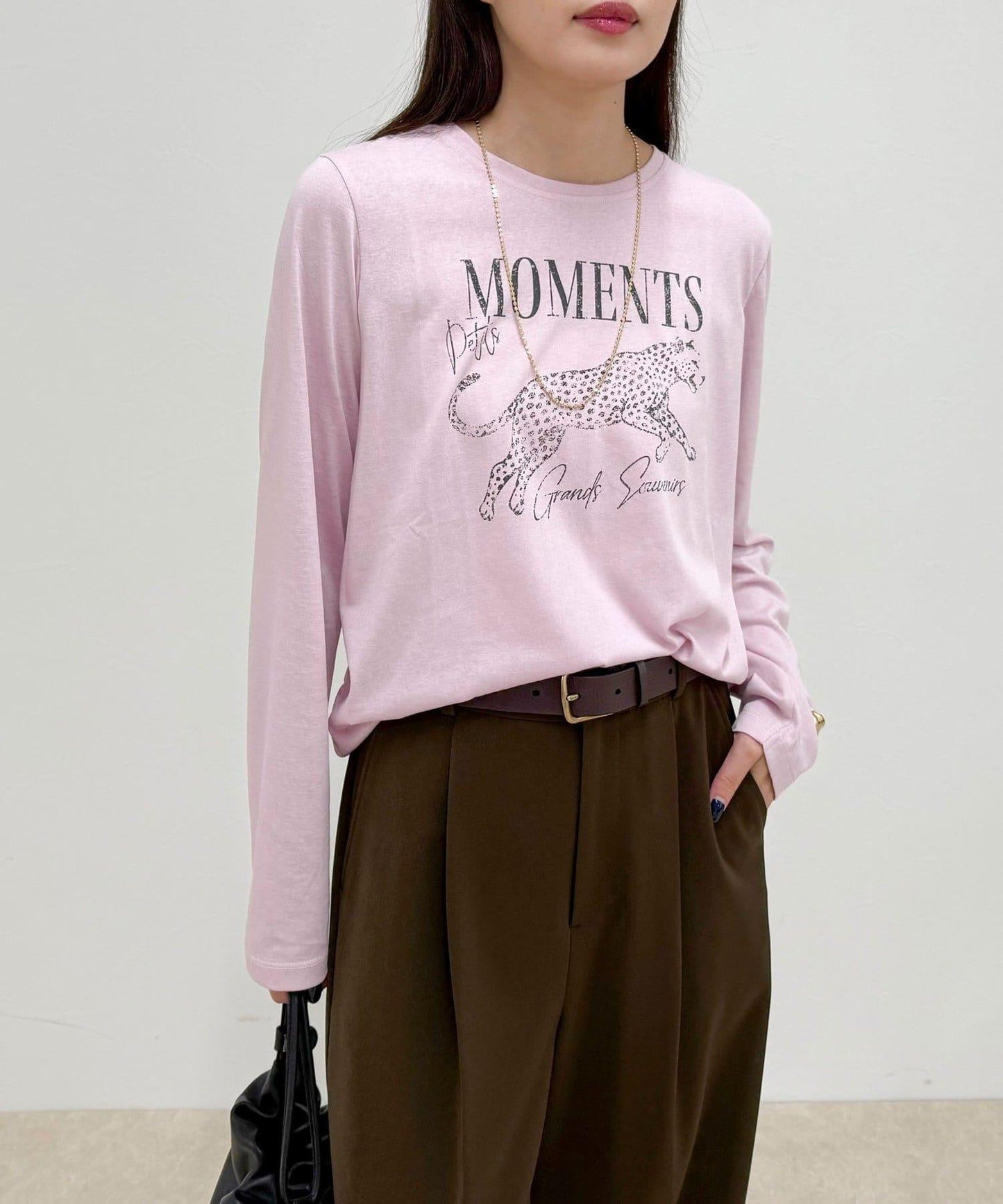 豹紋印花長袖T恤