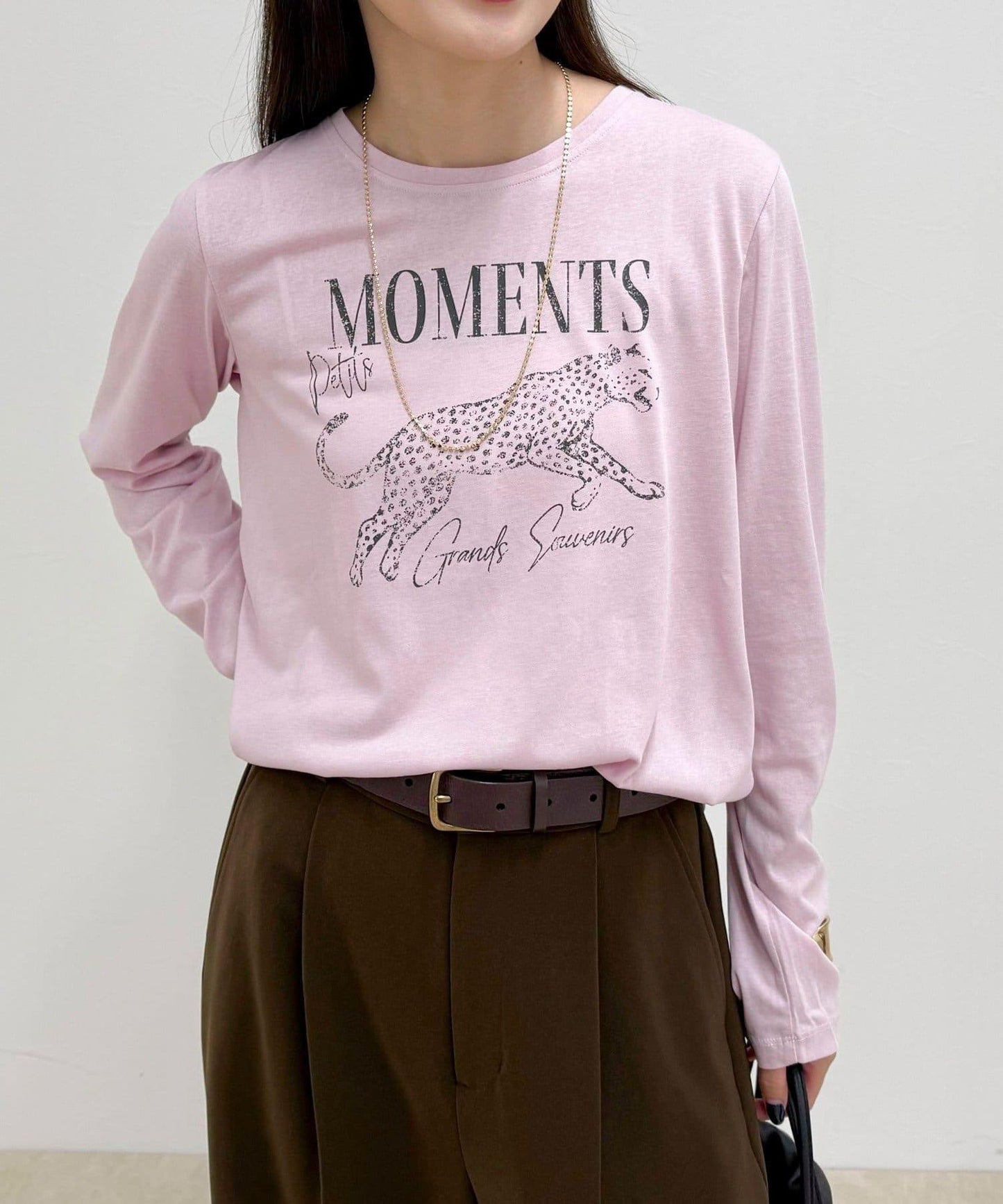 豹紋印花長袖T恤