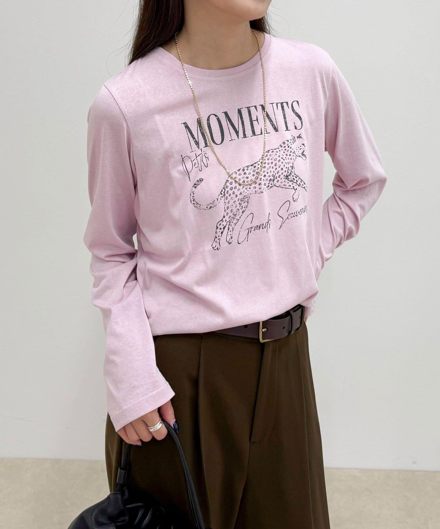 豹紋印花長袖T恤