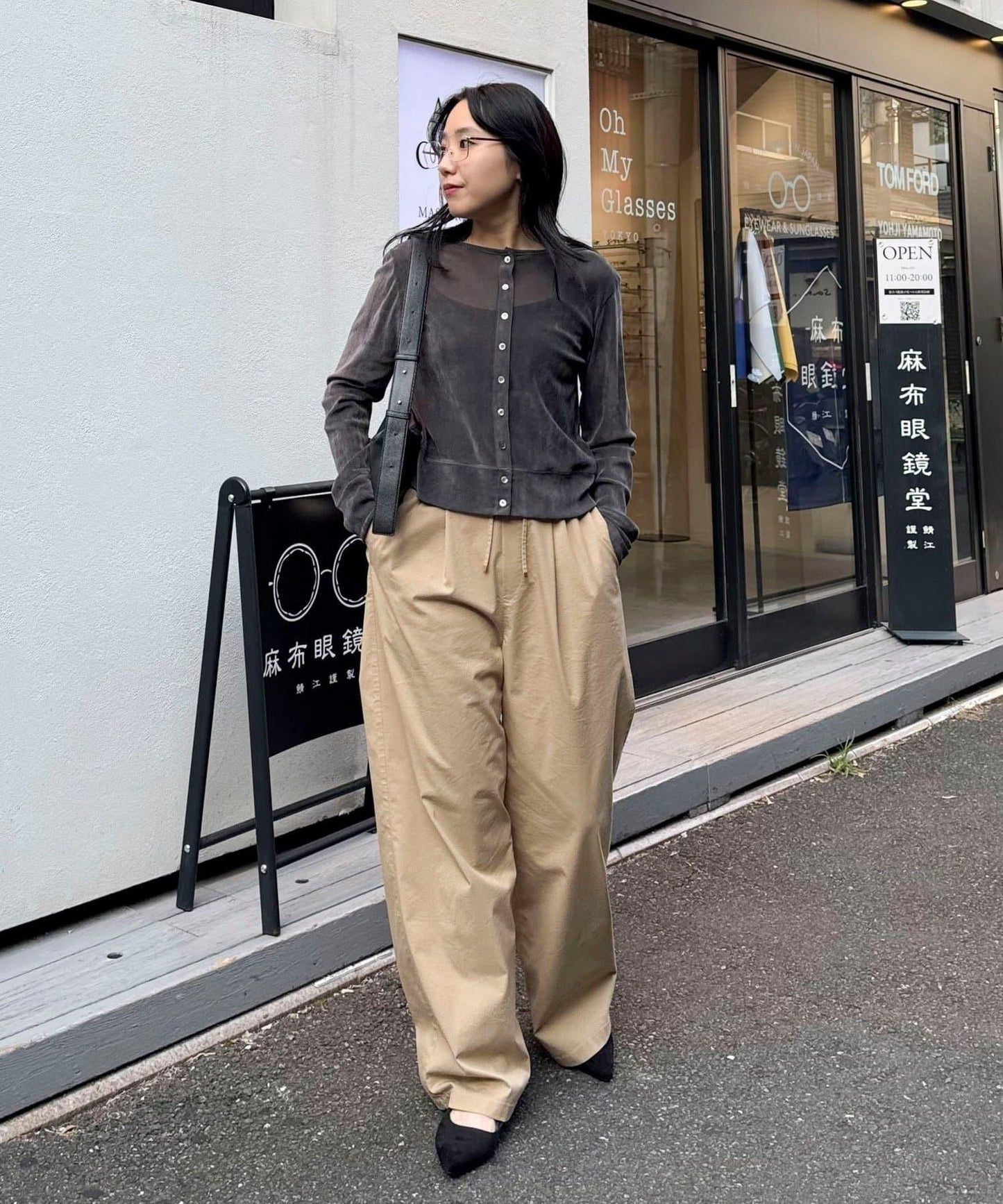 透視植絨短款開衫