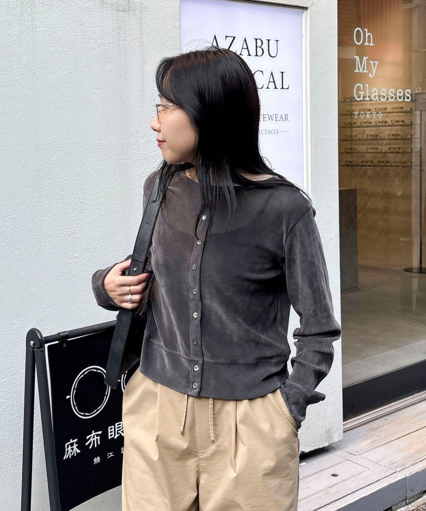 透視植絨短款開衫