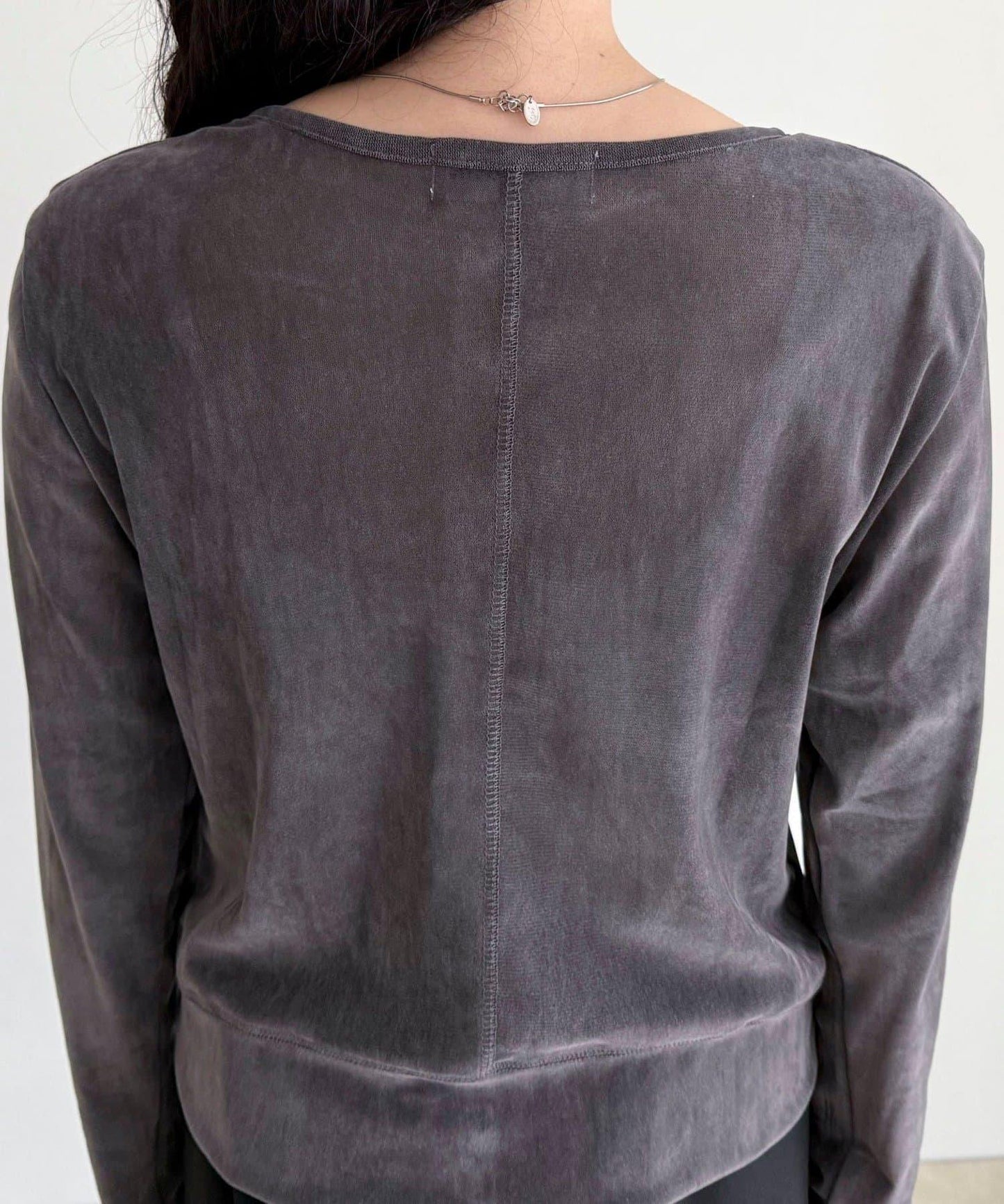 透視植絨短款開衫