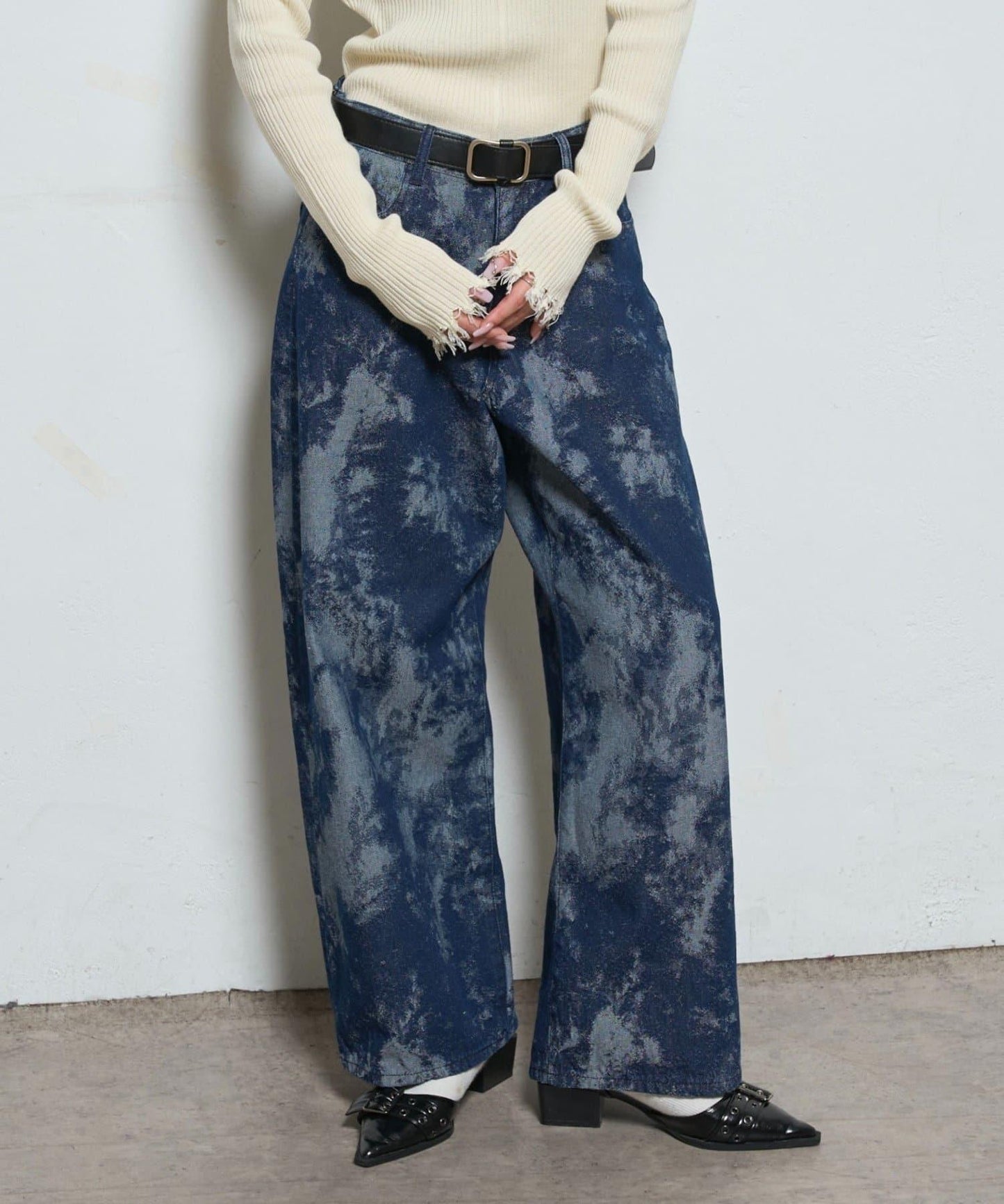 【AW】多款圖案低腰牛仔褲