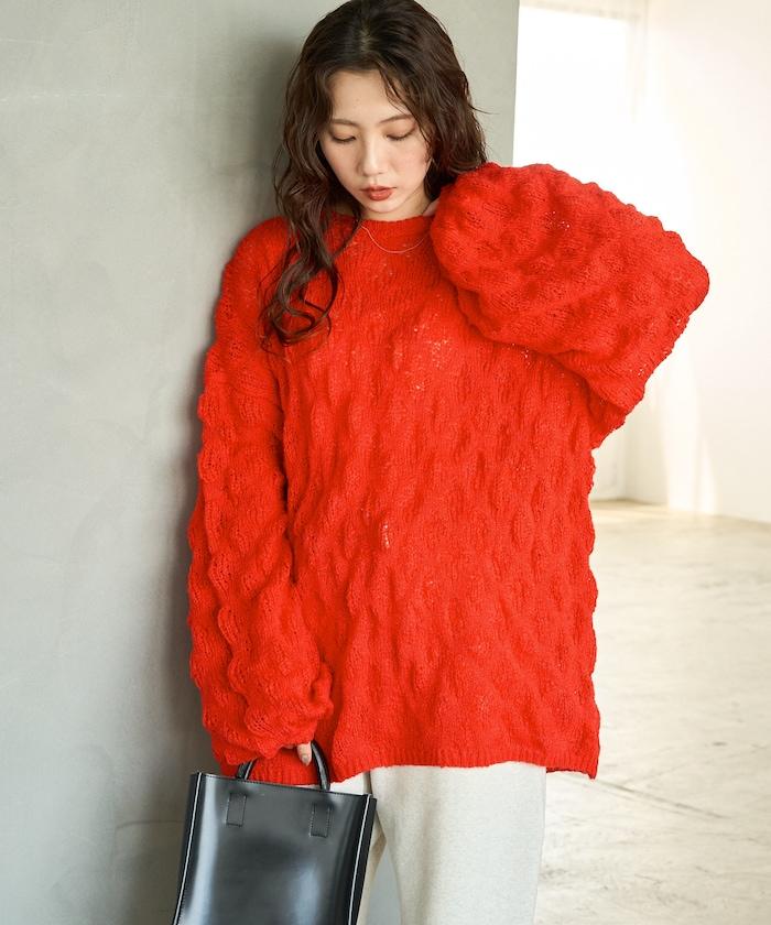 波點針織套頭衫