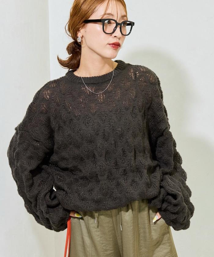 波點針織套頭衫