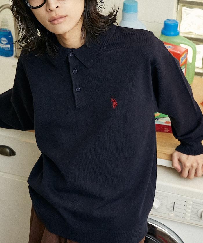 特別款針織質感衛衣式POLO衫