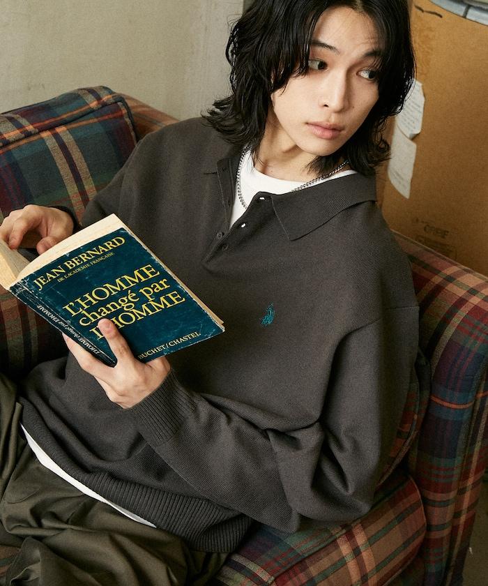 特別款針織質感衛衣式POLO衫