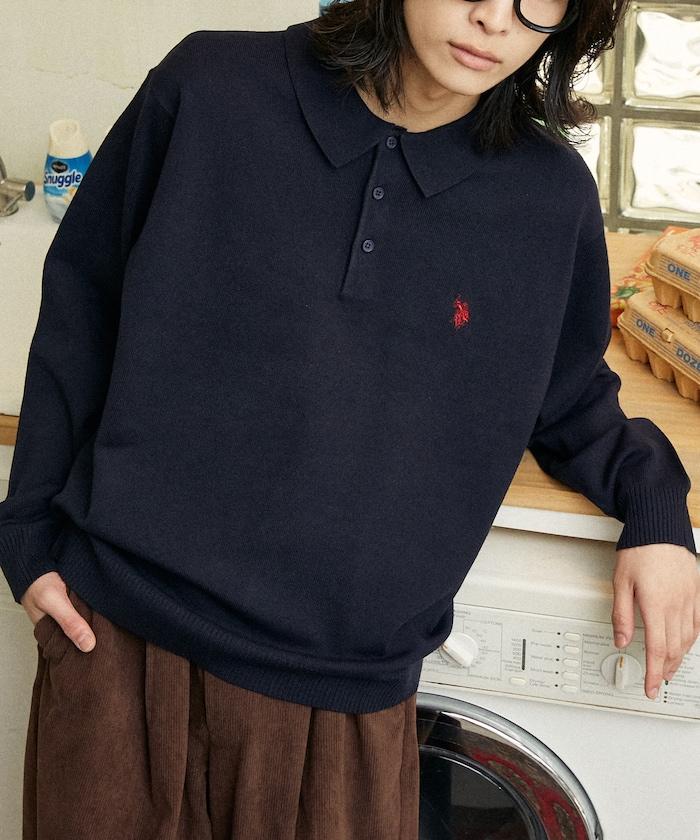 特別款針織質感衛衣式POLO衫
