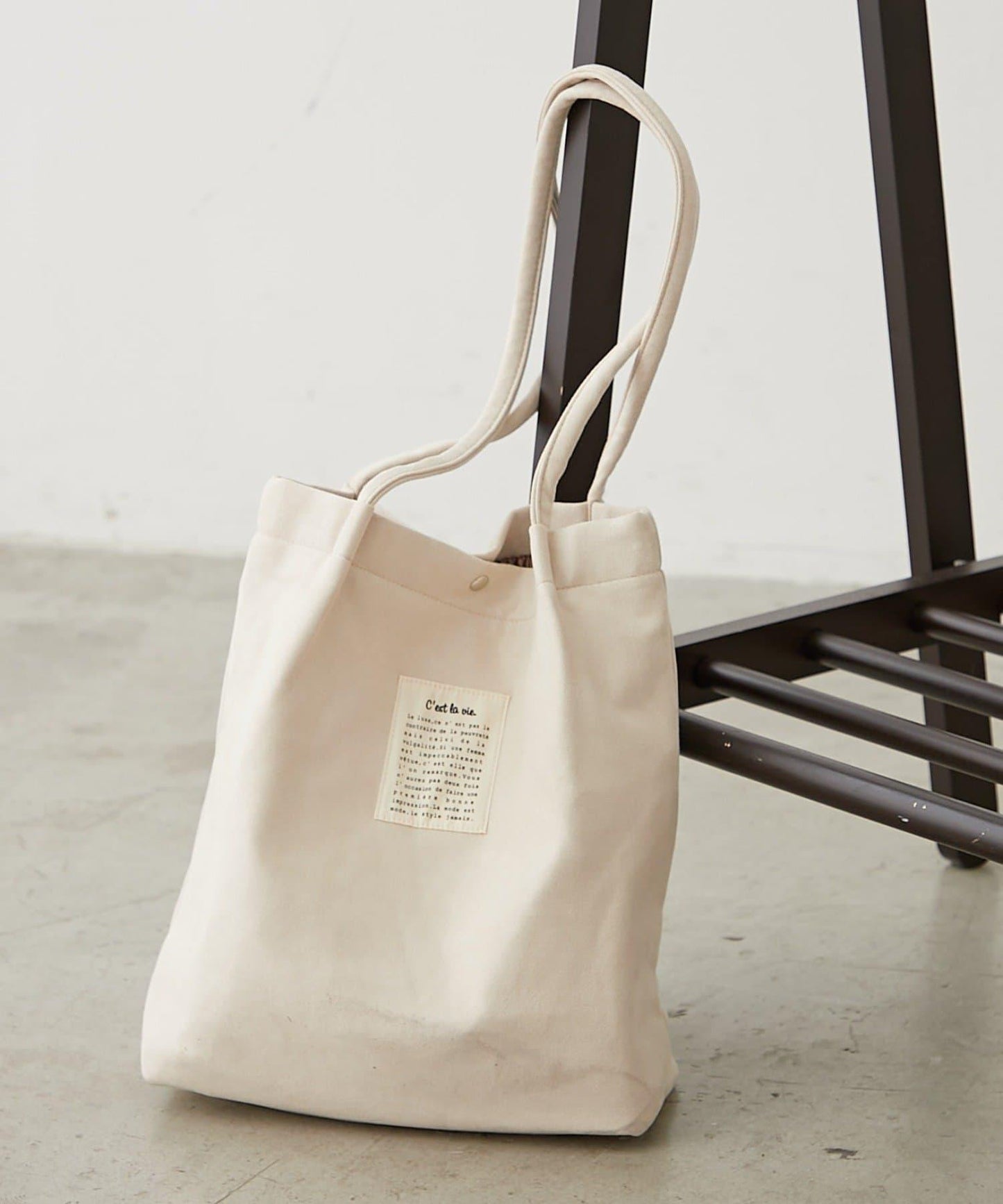 仿麂皮手柄褶皺托特包