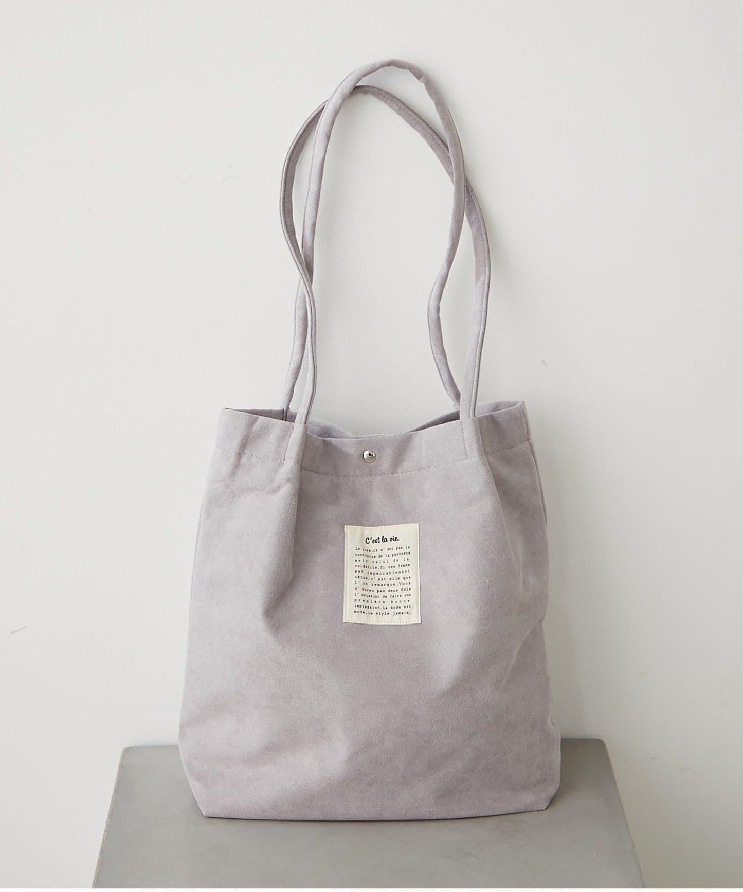 仿麂皮手柄褶皺托特包