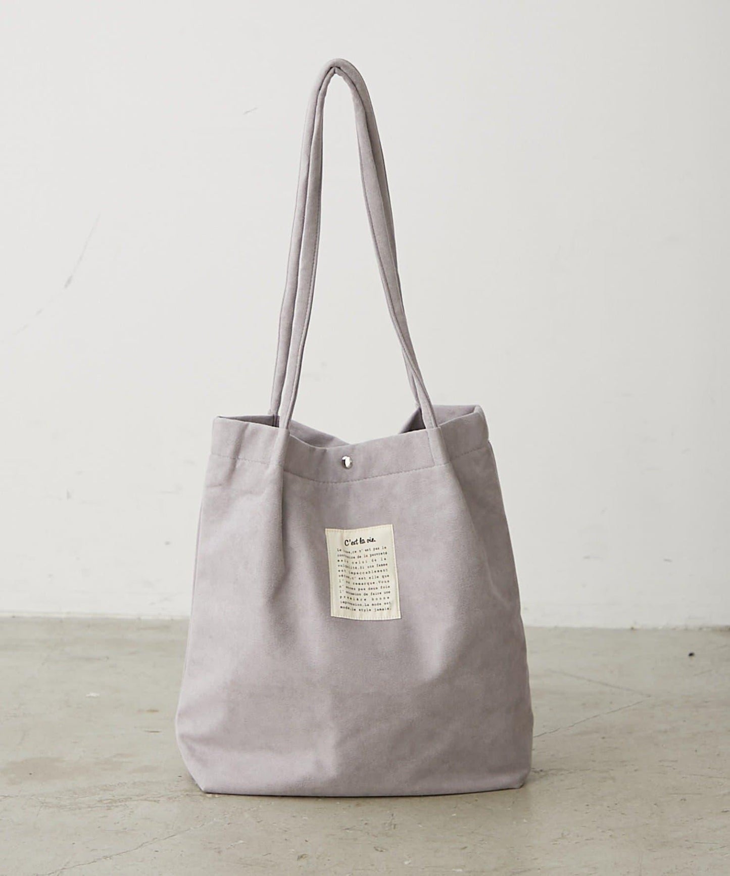 仿麂皮手柄褶皺托特包