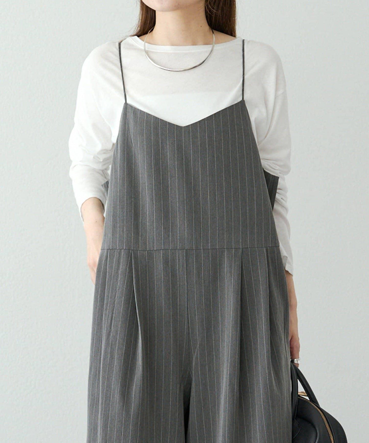 【套裝可搭配】雙褶彈力揹帶褲