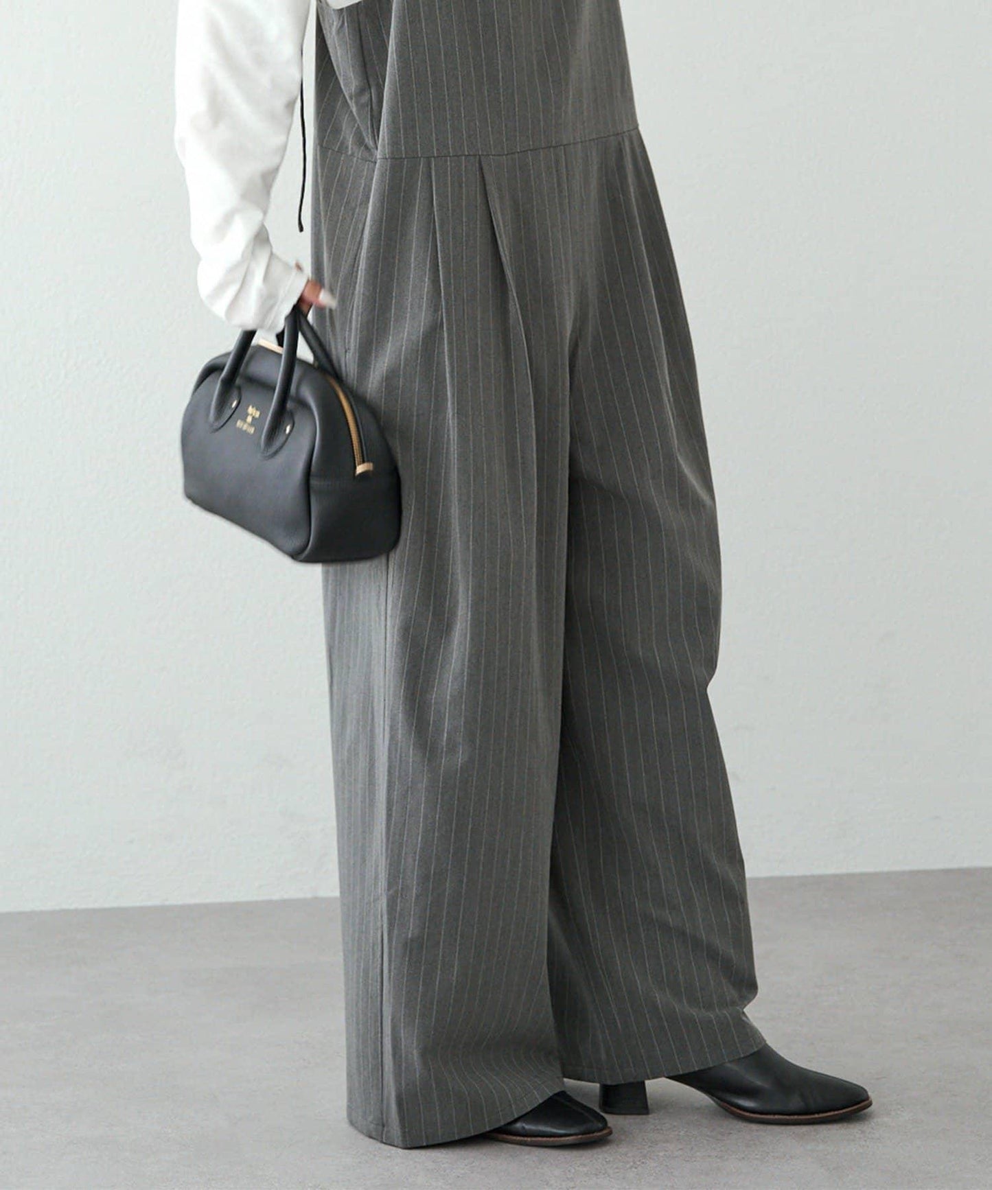 【套裝可搭配】雙褶彈力揹帶褲