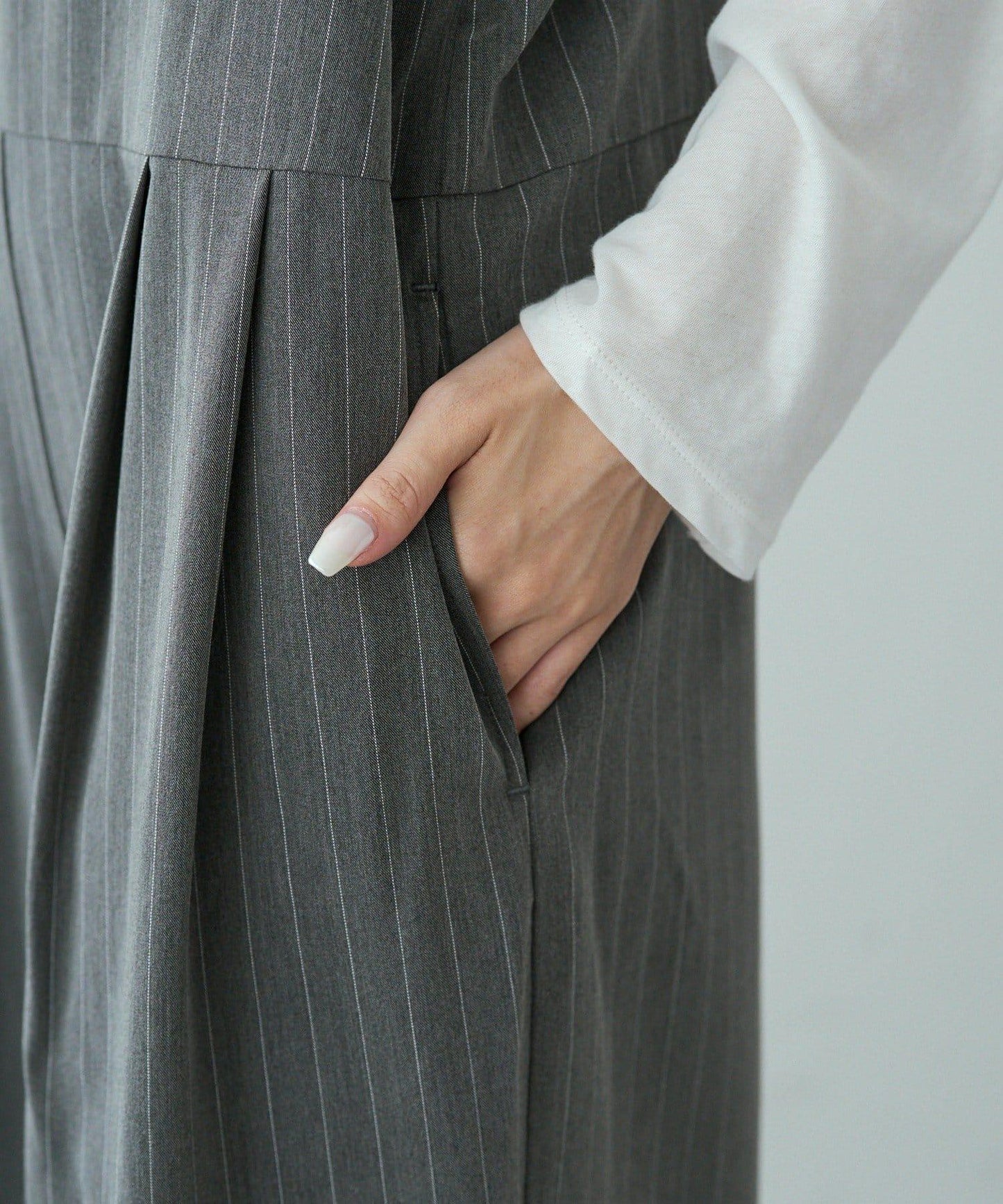 【套裝可搭配】雙褶彈力揹帶褲