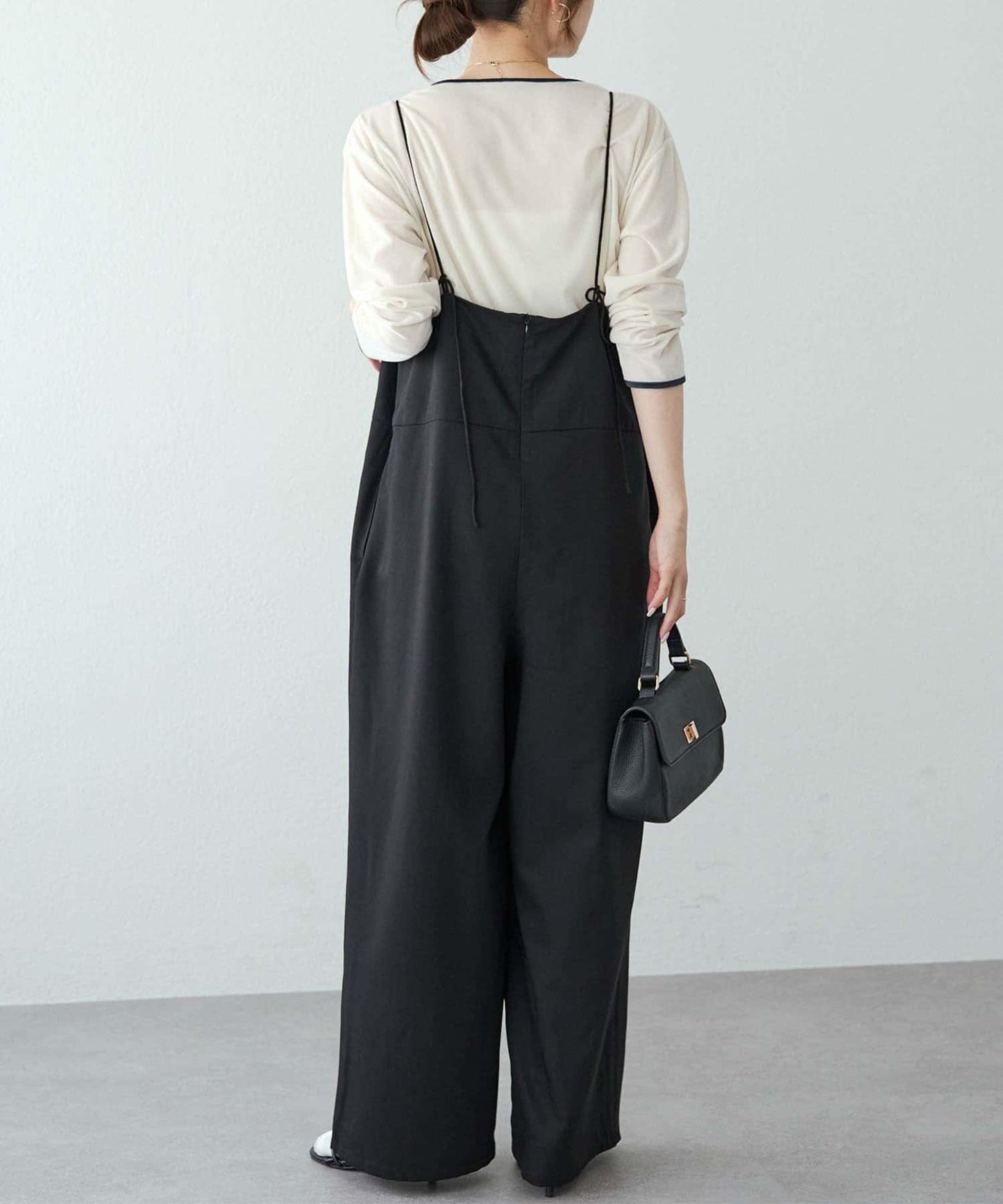 【套裝可搭配】雙褶彈力揹帶褲