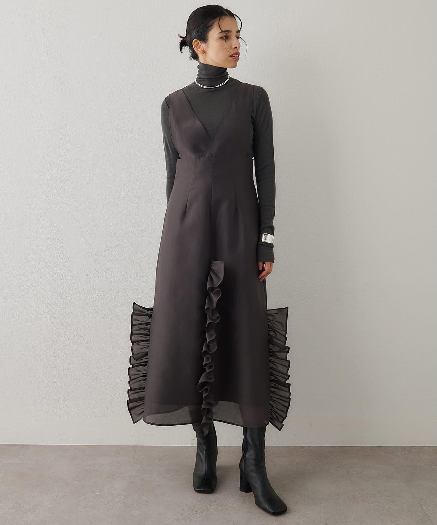 羊毛混紡高領套頭衫