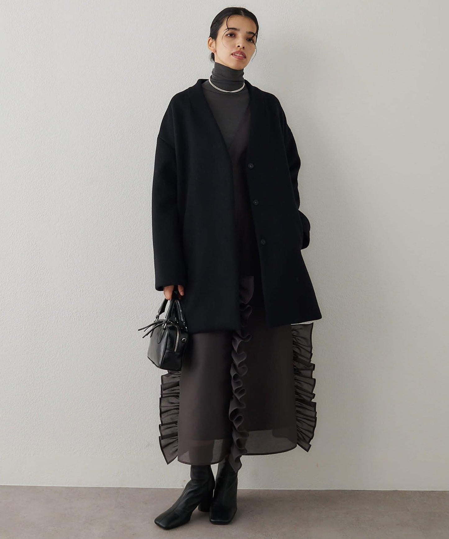 羊毛混紡高領套頭衫