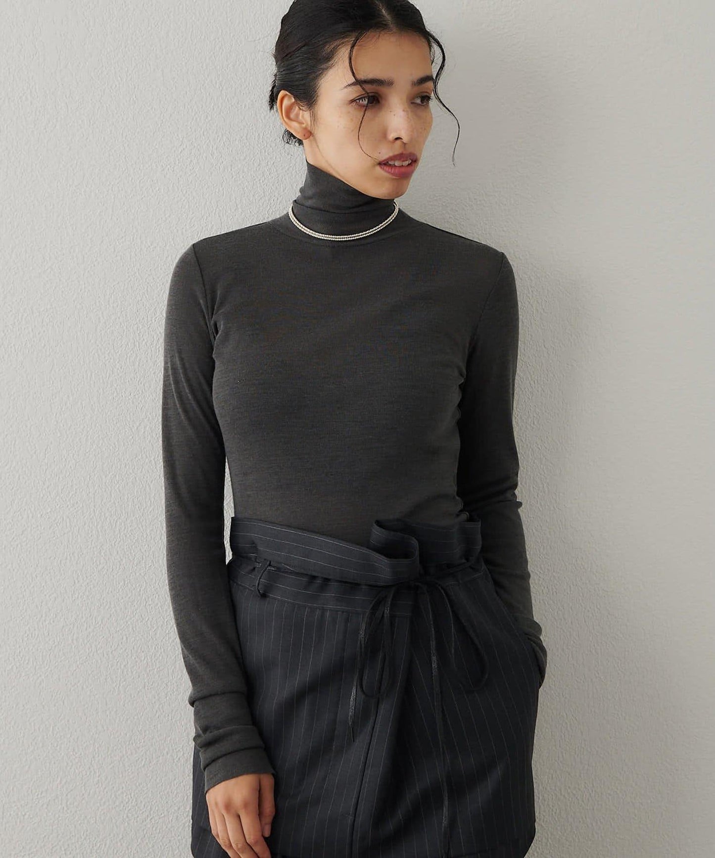 羊毛混紡高領套頭衫