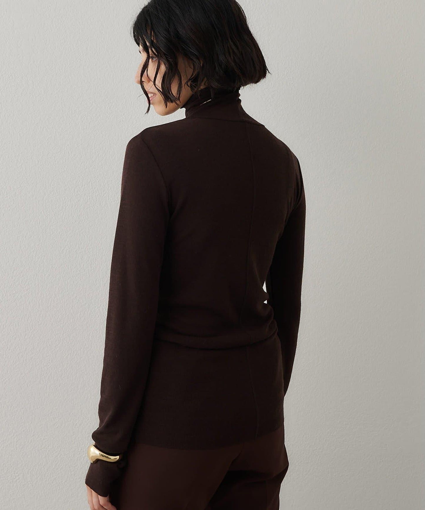 羊毛混紡高領套頭衫